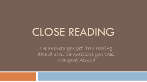 Close Reading - Marshall Public Schools