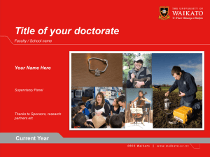 one slide - The University of Waikato