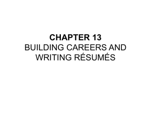 chapter 13 building careers and writing résumés