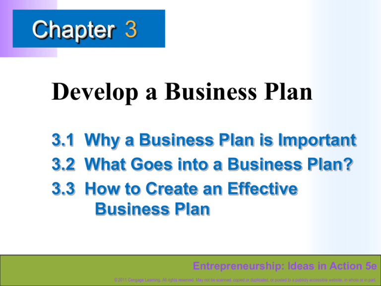 chapter 3 of the business plan
