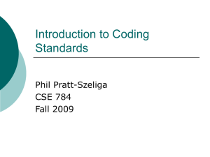 Introduction to Coding Standards
