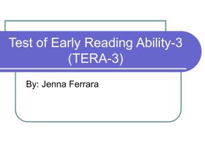 Test of Early Reading Ability-3 (TERA-3)