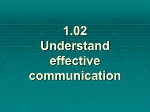 1.02 Understand effective communicationx