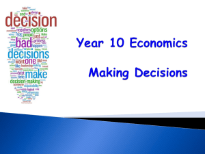 Year 10 Economics Making Decisions