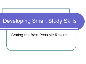 Developing Smart Study Skills