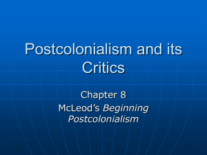 Postcolonialism and its Critics