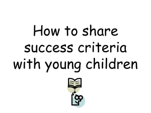 How to share success criteria with young children