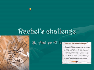 Rachel`s challenge