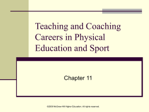 Teaching and Coaching Careers in Physical Education and Sport