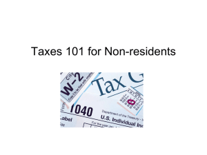 Taxes 101 for Non-residents - Washington and Lee University