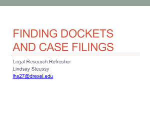 Dockets and Case Filings