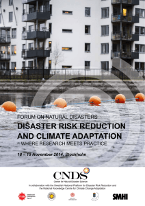 DISASTER RISK REDUCTION AND CLIMATE ADAPTATION