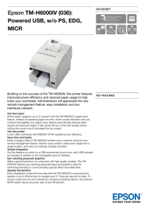 EpsonTM-H6000IV (036): Powered USB, w/o PS, EDG, MICR