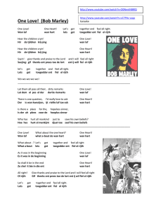 One Love , Bob Marley, fonetisch (thema gevoelens)