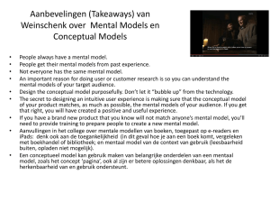 Aanbevelingen (Takeaways) van Weinschenk over Mental Models