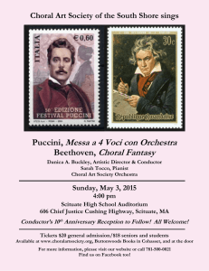 Puccini, Messa a 4 Voci con Orchestra Beethoven, Choral Fantasy