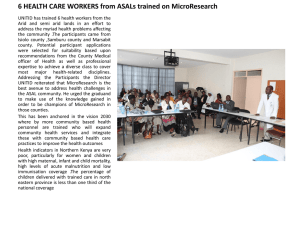 6 HEALTH CARE WORKERS from ASALs trained on MicroResearch