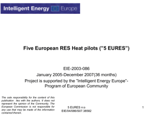Five European RES Heat pilots (”5 EURES”)