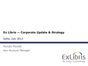 Ex Libris – Corporate Update