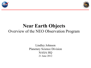 Status and plans for the NEOO program