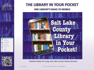 Why Mobile Apps - Utah Library Association