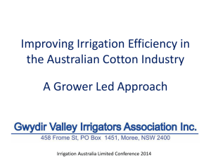 Improving Irrigation Efficiency in the Australian