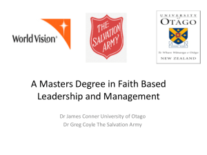 A Masters Degree in Faith Based Leadership and
