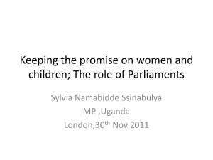 Hon. Ms Sylvia Ssinabulya MP, Uganda ( PPTX 75