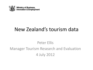 New Zealand`s tourism data - Ministry of Economic Development