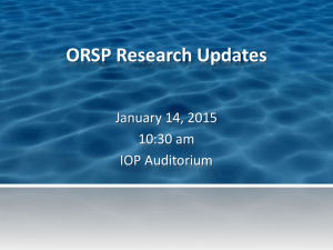 January 14, 2015 Research Updates Presentation