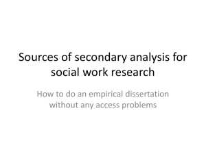 Sources of secondary analysis for social work research