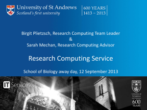 Research Computing - University of St Andrews