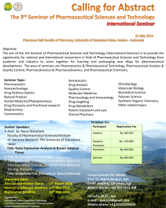 The 3rd Seminar of Pharmaceutical Sciences and Technology
