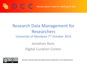 Research Data Management Forresterhill Session