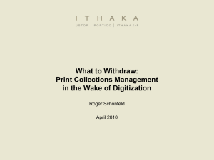 What to Withdraw - Association of Southeastern Research Libraries