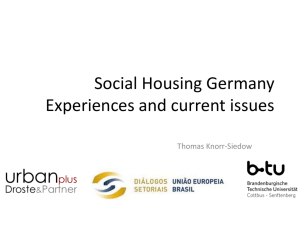 Social Housing Germany Experiences and current issues
