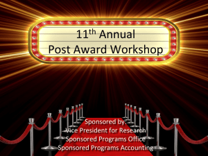 Annual Post Award Workshop