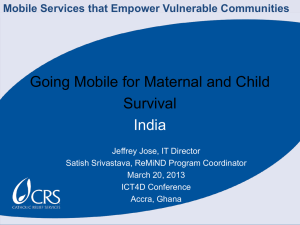 Going mobile for maternal and child survival