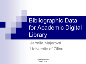 Bibliographic data for (digital) academic library