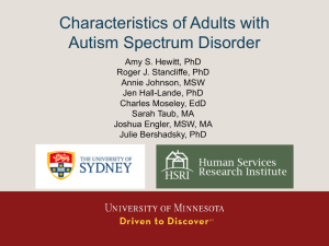 Characteristics of Adults with Autism Spectrum Disorders