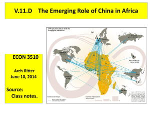 China in Africa - ECON 3510 – African Economic Development