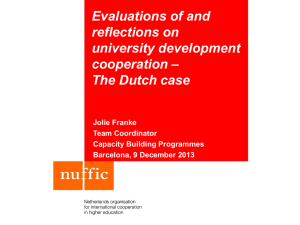 Evaluations of and reflections on university development
