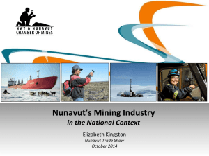 Nunavut`s Mining Industry in the National Context