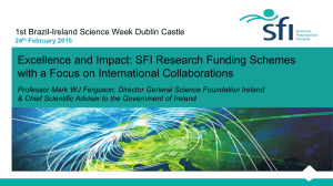 SFI Research Funding Schemes with a Focus on International