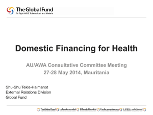 Domestic Financing for Health