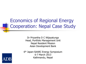 Regional Cooperation in Energy: SAARC
