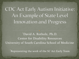 CDC Act Early Autism Initiative: An Example of State Level