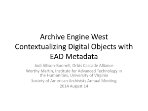 Archive Engine West - Society of American Archivists