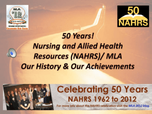 50 Years! - Nursing and Allied Health Resources Section