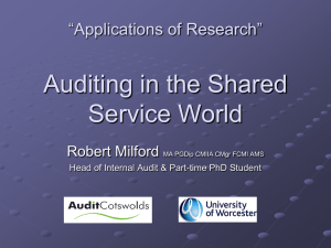 Auditing the Shared Service